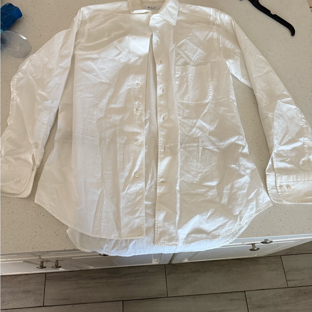 Loro Piana Cream Button-Up Shirt